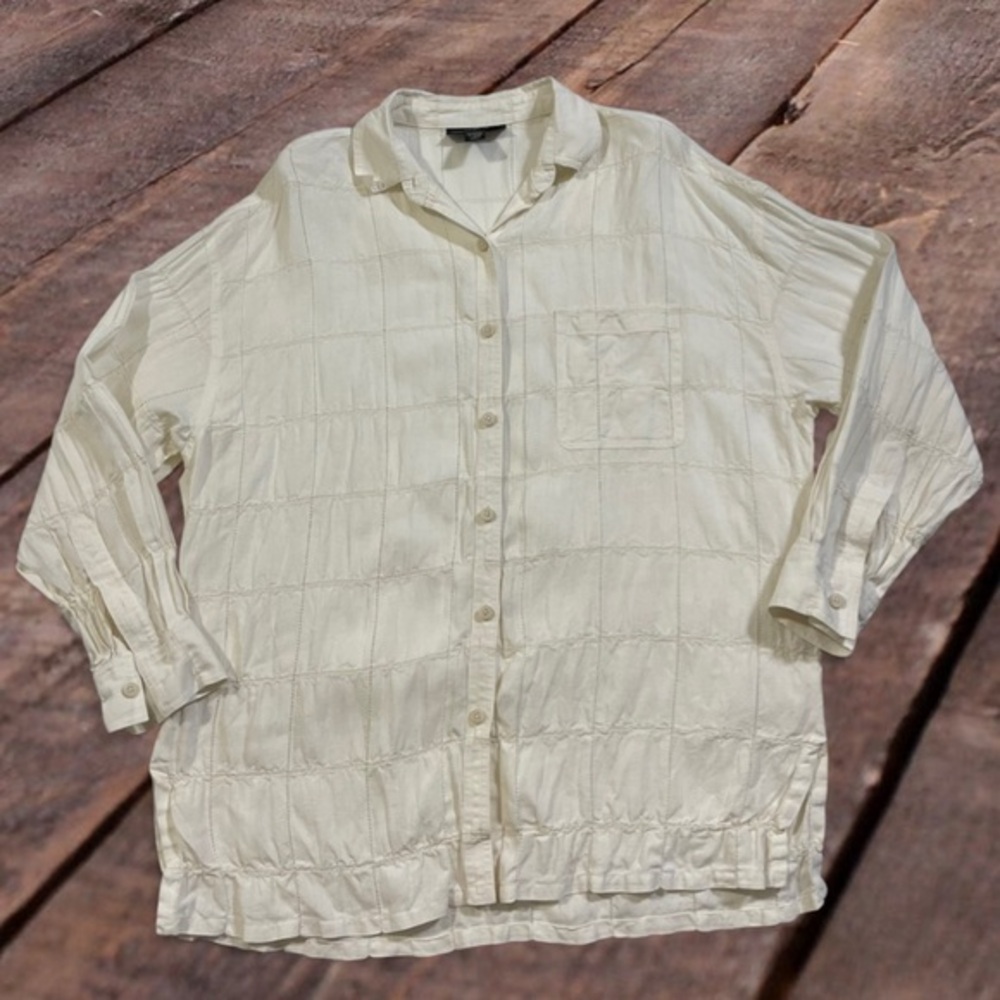 VTG 90’s Ellen Tracy Linen Button-Down Shirt